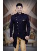 Asymmetrical Cut  Imported Terry Rayon In Blue Indowestern
