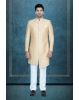 Asymmetrical Cut Imported Terry Rayon In Golden Indowestern