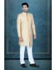 Asymmetrical Cut Imported Terry Rayon In Golden Indowestern