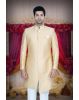 Asymmetrical Cut Imported Terry Rayon In Golden Indowestern