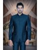 2 Pcs Rayon Terylene In Blue Bandhgala Suit