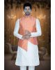 White Kurta Pyjama in Blended Fabric