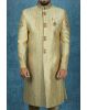 Zardozi And Thread Embroidery Imported Synthetic Fabric Beige Sherwani