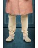 Hand Dubka Embroidered Imported Synthetic Fabric In Peach   Sherwani