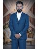 3 Pcs Poly Viscose Spandex In Blue 3Pc Suit