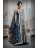 Dark Blue Cold Shoulder Anarkali Lehenga With Same Color Dupatta