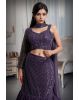 Light Purple Intricate Sequin Detailed Mermaid Cut Lehenga With Same Color Crop Top And Dupatta