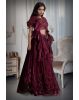 Plum Purple Frilled Lehenga With Stone Worked Crop Top Along With Frilled Dupatta