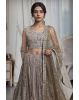 Dark Olive Green Pre Wedding Lehenga With Intricate Stone Work Details Along With Same Color Dupatta
