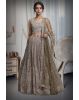 Dark Olive Green Pre Wedding Lehenga With Intricate Stone Work Details Along With Same Color Dupatta