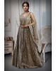 Dark Olive Green Pre Wedding Lehenga With Intricate Stone Work Details Along With Same Color Dupatta