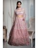 Baby Pink Pre Wedding Lehenga With Intricate Stone Work Details Along With Same Color Dupatta