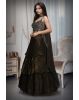 Pine Green Multilayered Pre Wedding Lehenga With Same Color Dupatta