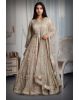 Pastel Peach Anarkali Lehenga With Exquisite Threadwork details