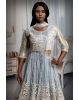 Light Grey Anarkali Lehenga With Exquisite Threadwork details