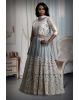 Light Grey Anarkali Lehenga With Exquisite Threadwork details