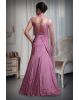 Dark Pink Indowestern Draped Skirt With Crop Top And Single Side Cape