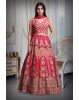 Dark Majentha Lehenga With Multi Color Embellishments Detail In Skirt Part Along With Crop Top And Same Color Dupatta