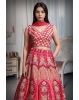 Dark Majentha Lehenga With Multi Color Embellishments Detail In Skirt Part Along With Crop Top And Same Color Dupatta