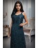 Teal Blue Intricate Sequin Detailed Mermaid Cut Pre Wedding Gown