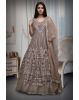 Dark Beige Pre Wedding Lehenga With Intricate Stone Work Details Along With Same Color Dupatta