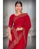 Dark Pink Georgette  Saree