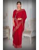 Dark Pink Georgette  Saree