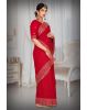 Dark Pink Georgette  Saree