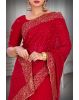 Dark Pink Georgette  Saree