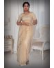 Cream  Net  Saree