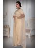 Cream  Net  Saree