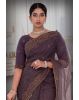 Purple  Net  Saree