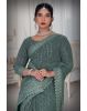 Russian Green  Glitter Net  Saree