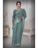 Russian Green  Glitter Net  Saree