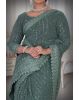 Russian Green  Glitter Net  Saree