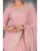 Mauve Pink Silk  Saree