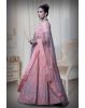 Peach Jaal Work Silk Lehenga