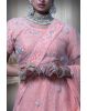 Peach Jaal Work Silk Lehenga
