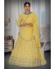 Yellow mirror work lehenga