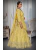 Yellow mirror work lehenga