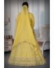 Yellow mirror work lehenga