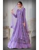 Lavender Sequins work Jacket and skirt