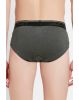 Men's Super Combed Cotton Solid Brief with Ultra soft Waistband - Navy-Charcoal Mel