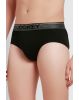 Men's Super Combed Cotton Solid Brief with Ultra soft Waistband - Black