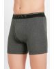 Men's Super Combed Cotton Rib Solid Boxer Brief with Ultra soft Waistband -Charcoal Mel