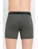 Men's Super Combed Cotton Rib Solid Boxer Brief with Ultra soft Waistband -Charcoal Mel