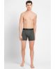 Men's Super Combed Cotton Rib Solid Boxer Brief with Ultra soft Waistband -Charcoal Mel