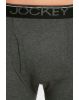 Men's Super Combed Cotton Rib Solid Boxer Brief with Ultra soft Waistband -Charcoal Mel