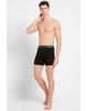 Men's Super Combed Cotton Rib Solid Boxer Brief with Ultra soft Waistband - Black