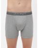 Men's Super Combed Cotton Rib Solid Boxer Brief with Ultra soft Waistband - Grey Mel